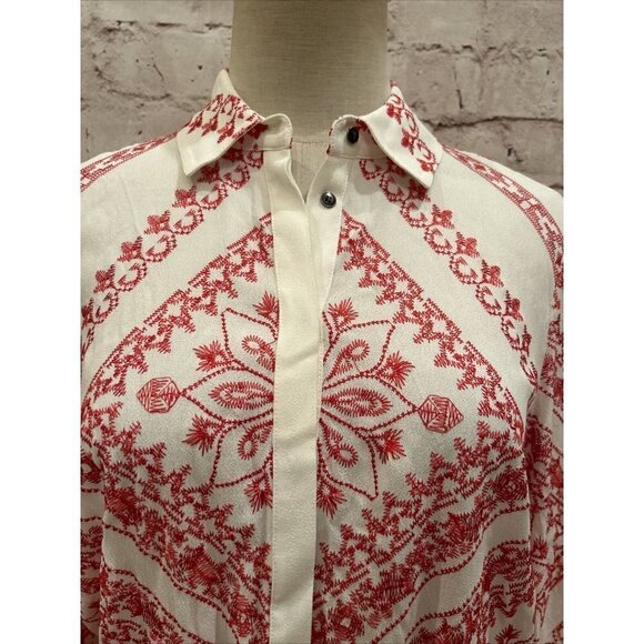 Twelfth Street CYNTHIA VINCENT Cinched Waist MINI DRESS Embroidered Rayon Small - Picture 3 of 5